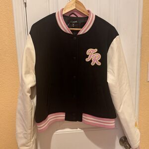 New Women’s True Religion Script Wool Horseshoe Varsity Jacket Size XL